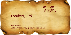 Tamássy Pál névjegykártya